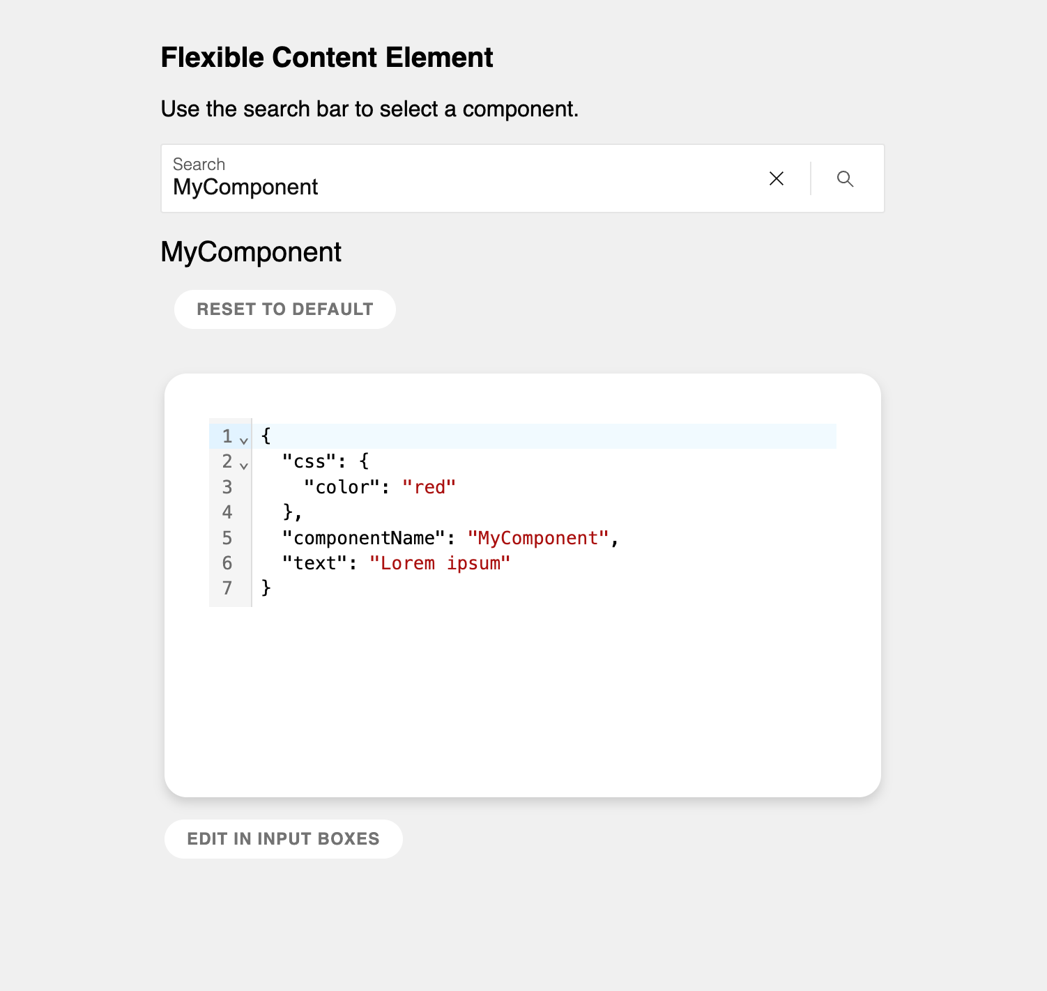 The JSON view of the interactive embed.